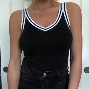 AEO First Essentials Black and White Tank - M